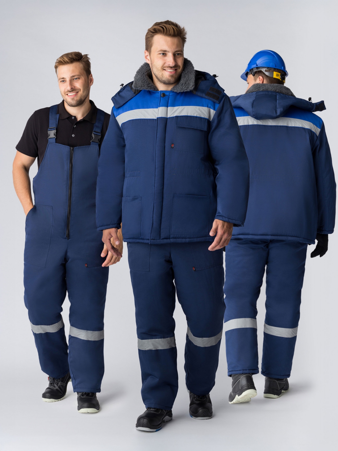 Костюм зимний Труженик-Ультра-2 СОП (тк.Смесовая,210) п/к, т.синий/васильковый