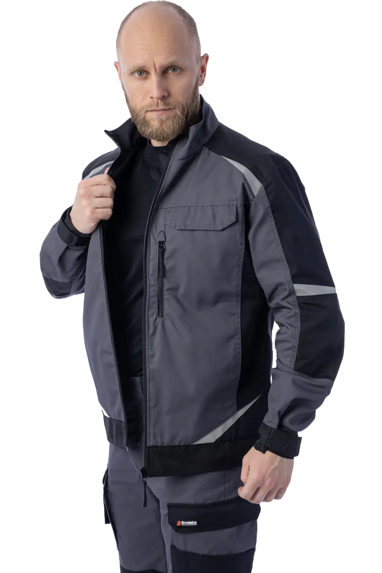 Куртка Brodeks KS202, серый/черный (2XL)