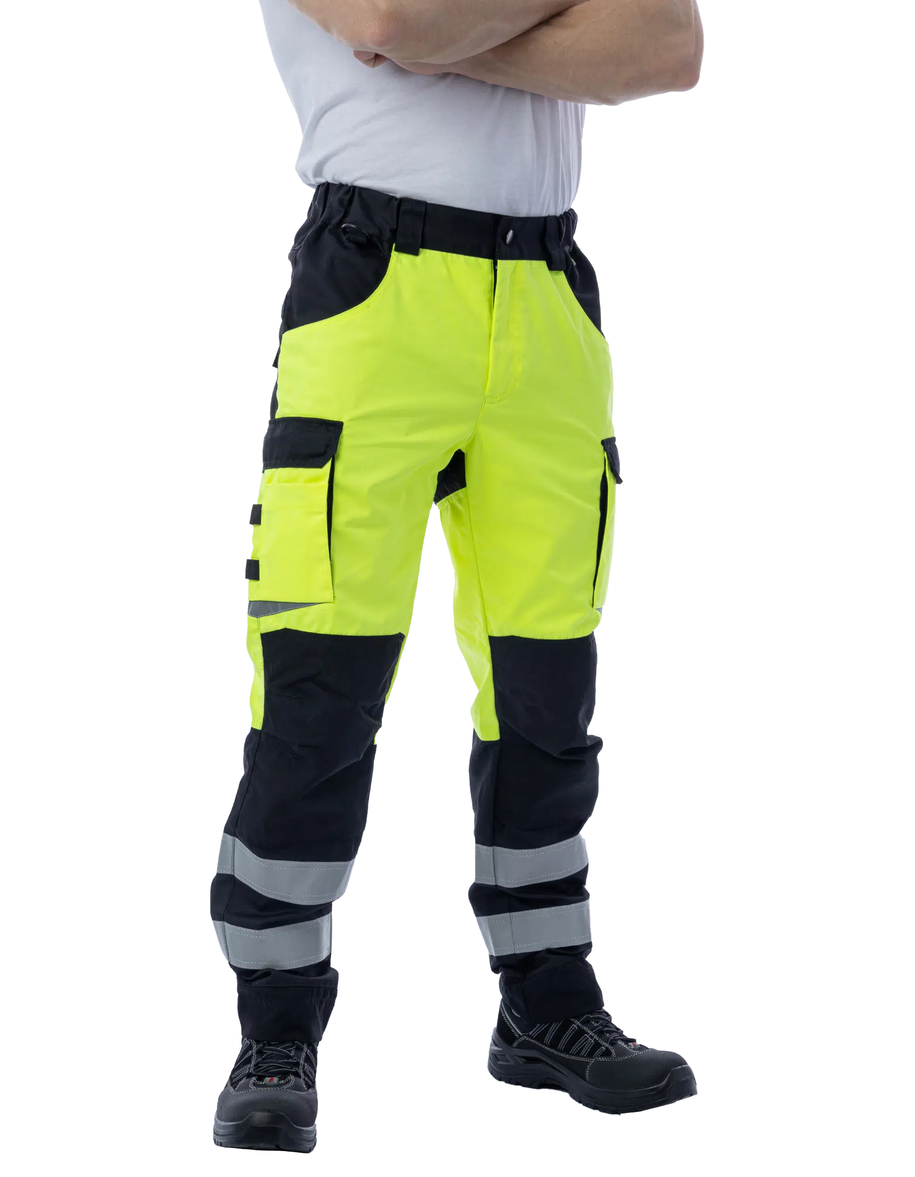 Сигнальные брюки Brodeks KS309, желтый/черный (64)