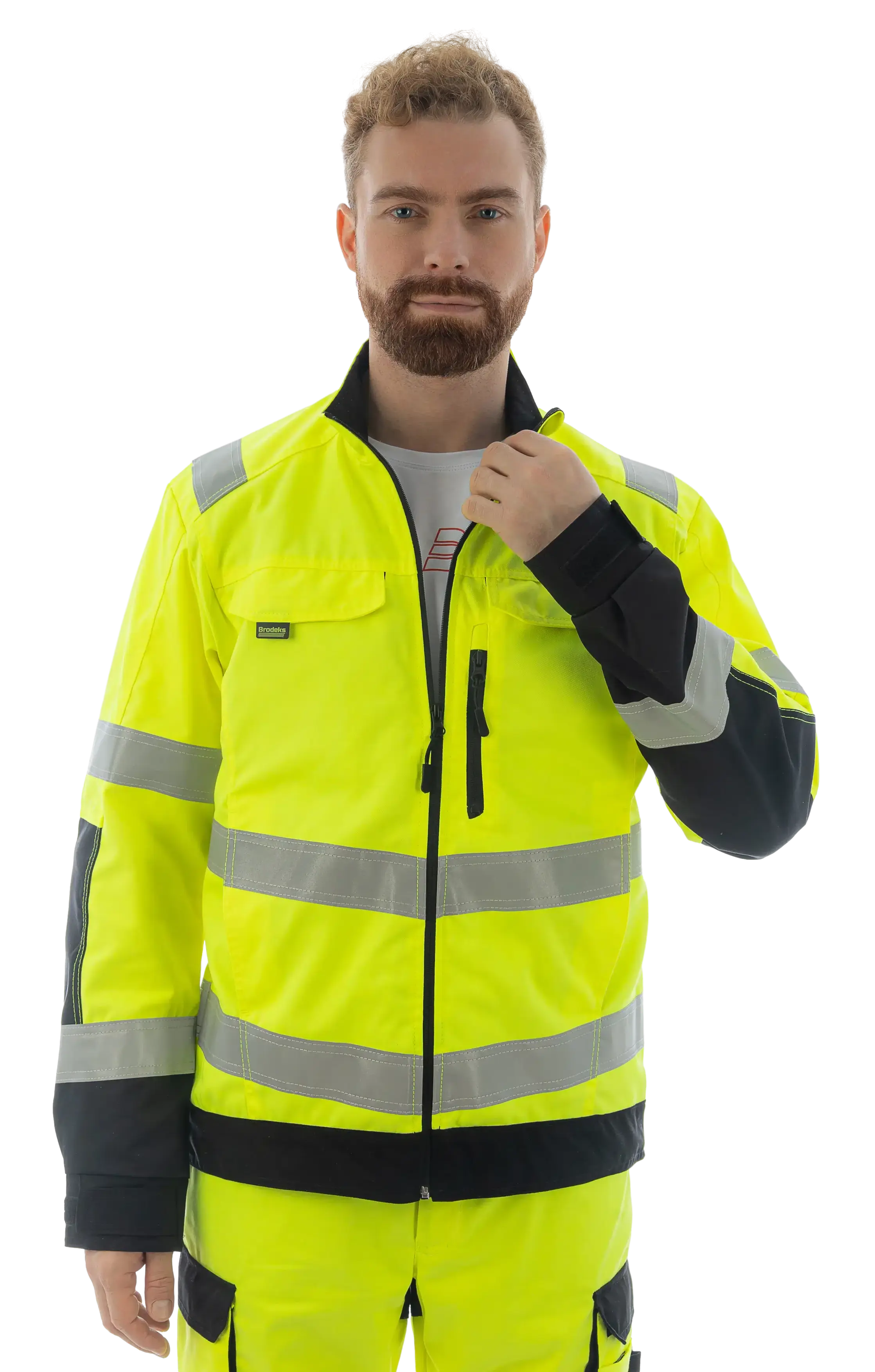 Сигнальная куртка Brodeks KS218, желтый/черный (2XL)