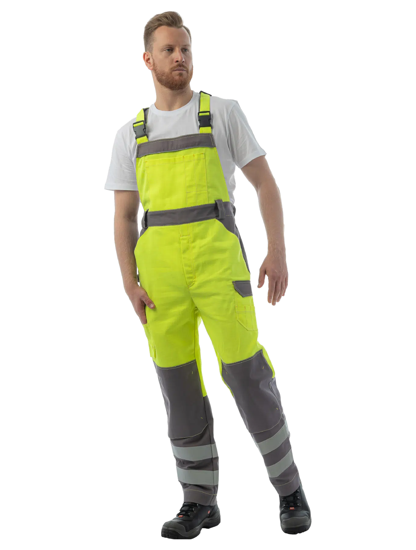 Мультизащитный полукомбинезон Brodeks MS48-61, желтый/серый (L)