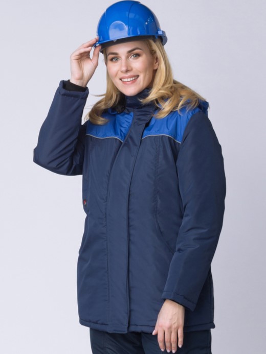 Куртка зимняя женская Снежана (тк.Таслан), т.синий/васильковый