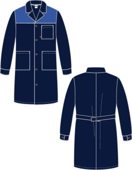 Халат мужской Легион (тк.Смесовая,210), т.синий/васильковый