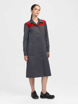 Халат женский Легион (тк.Смесовая,210), т.серый/красный