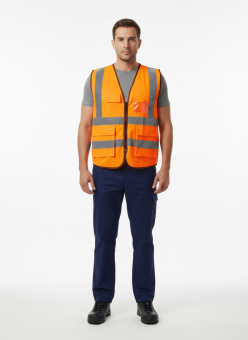 Жилет сигнальный ProfLineLeader СОП-4 (тк.Полиэфир,130), оранжевый