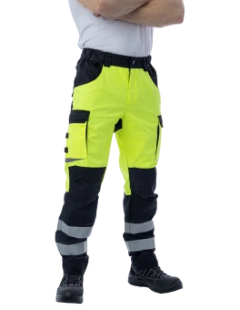 Сигнальные брюки Brodeks KS309, желтый/черный (64)