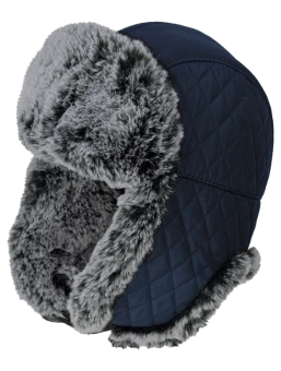 Шапка-ушанка Brodeks KM109 синий/серый мех р.58