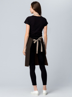 Фартук с грудкой универсальный Крафт (тк.Форвард,210), коричневый/бежевый (024)