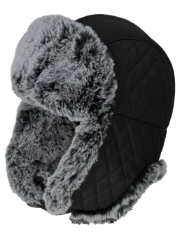 Шапка-ушанка Brodeks KM109 черный/серый мех р.58