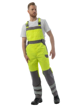 Мультизащитный полукомбинезон Brodeks MS48-61, желтый/серый (3XL)