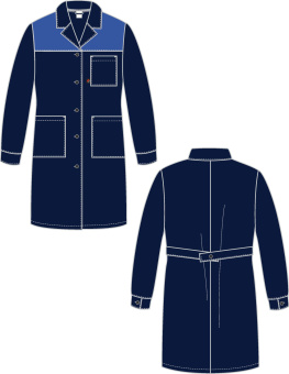 Халат женский Легион (тк.Смесовая,210), т.синий/васильковый